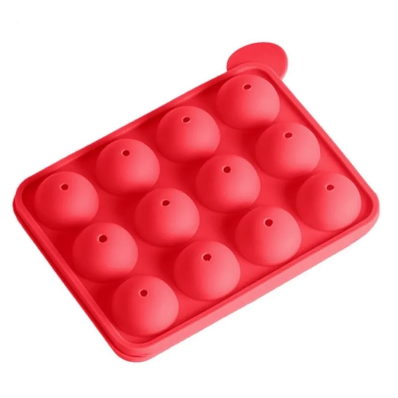Forma para Fazer 12 Gelos Redondos ou Pop Cake- vermelha