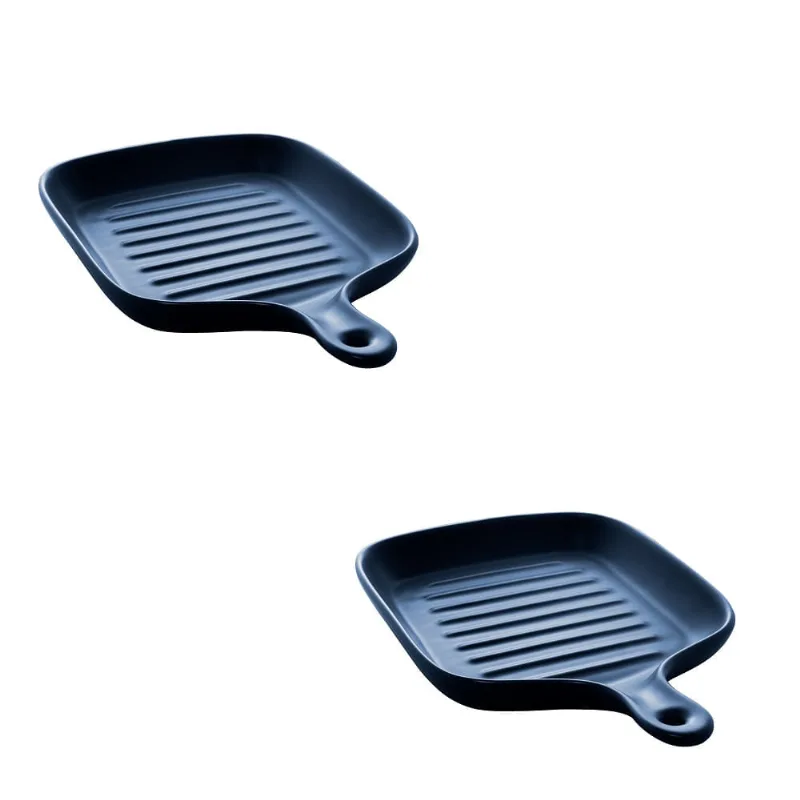 Duas travessas Porcelana azul com Cabo estilo Grill Nordica