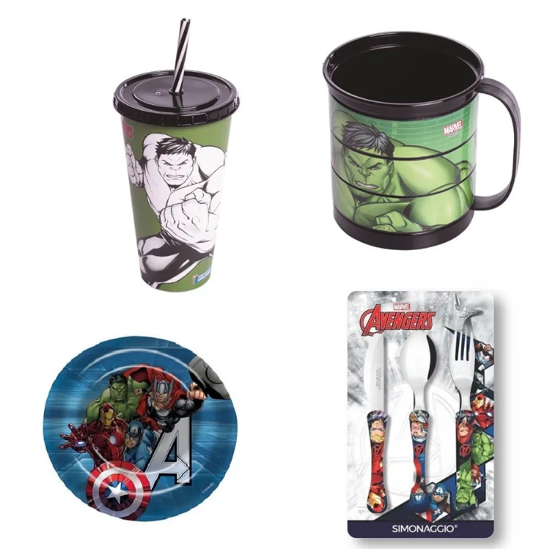 Kit Refeicao Hulk - Copo Colorir - Caneca Divertida