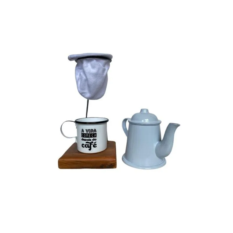 Kit De Café Coado Individual Mini Bule Branco - Demolição