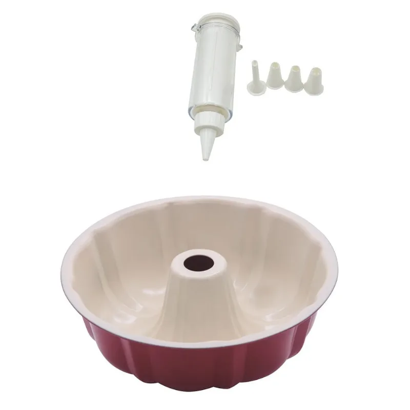 Forma Bolo 24 x 8 cone - aço - com pistola para confeitar