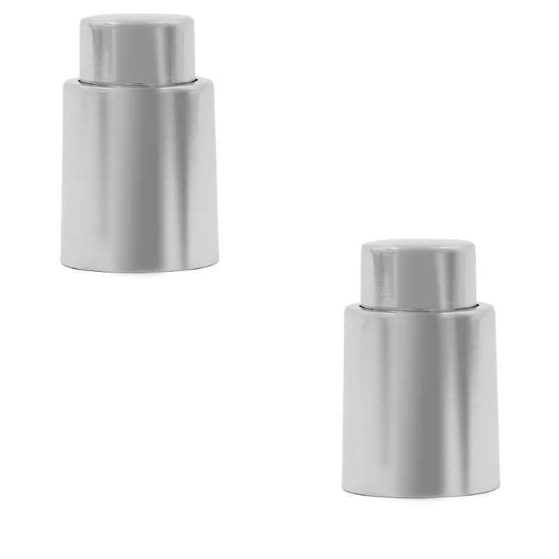 Duas Tampas A Vacuo Para Vinho - Prateada