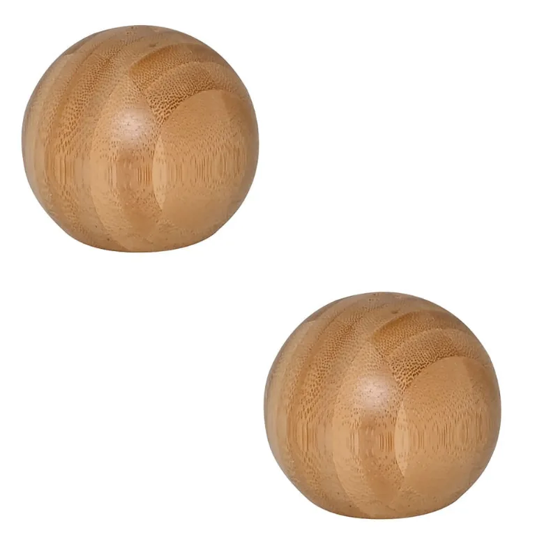Conjunto saleiro e Pimenteiro redondo bambu - bola 7cm