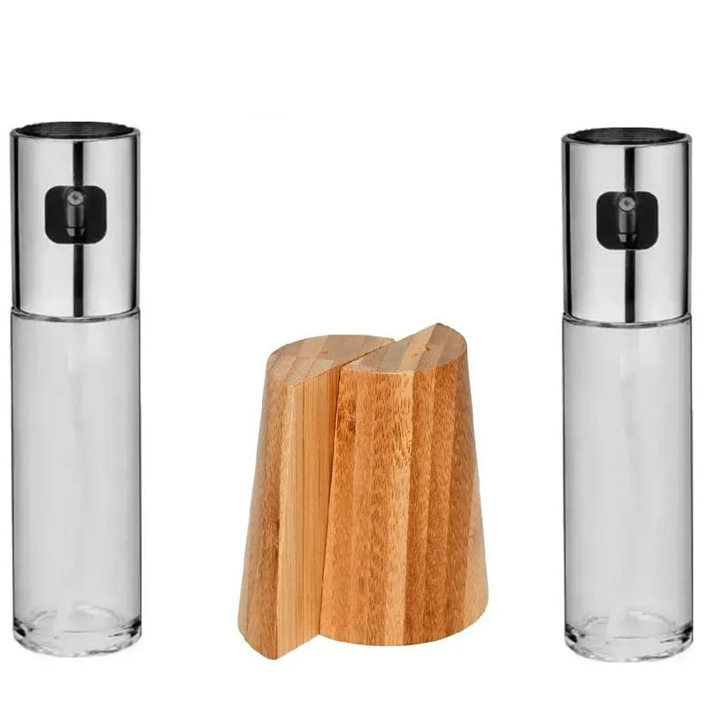 Kit Vinagre E Azeite Spray Saleiro Pimenteiro - Galheteiro