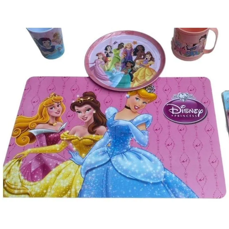 Conjunto Prato Copo Caneca J Americano Colher Princesas - Nt