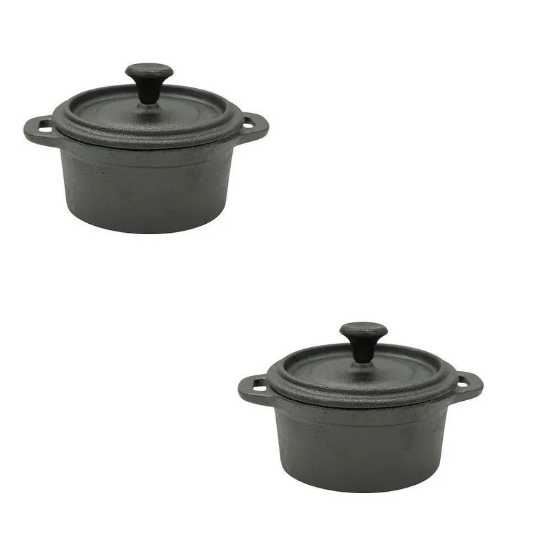 Duas Cacarolinhas - Panelinhas De Ferro Forno Mesa 9,5 X 4,5