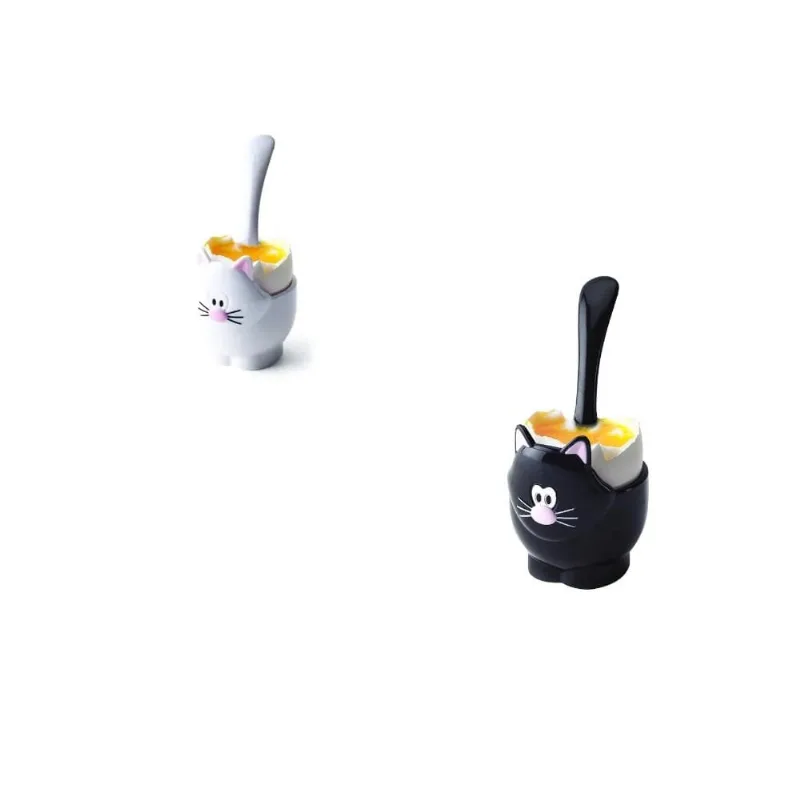 Conjunto de 2 porta ovos gatinho com colher - JOIE