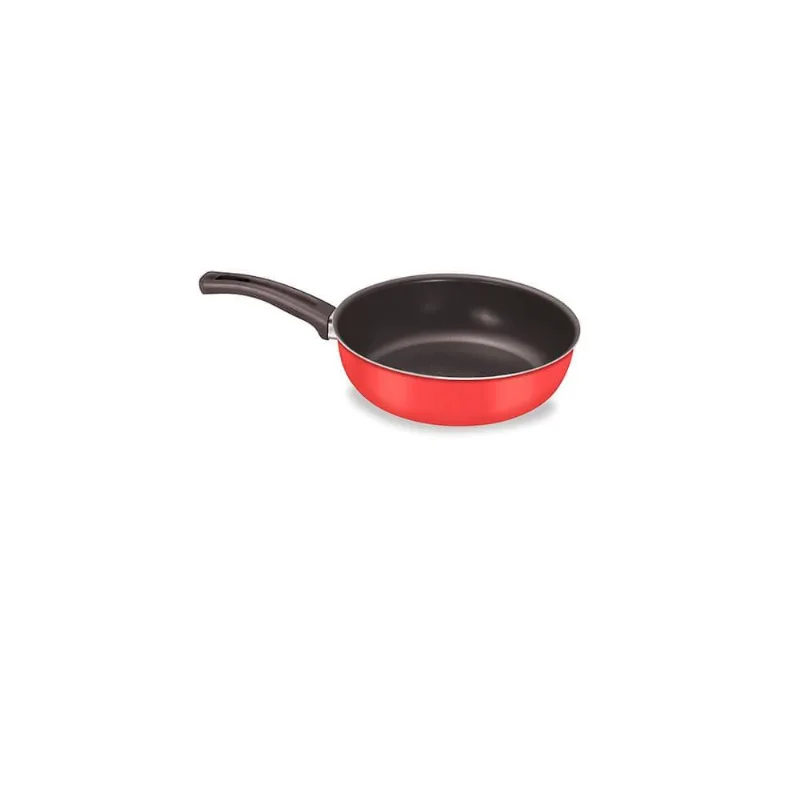 Frigideira alta 20 cm vermelha com tampa - antiaderente