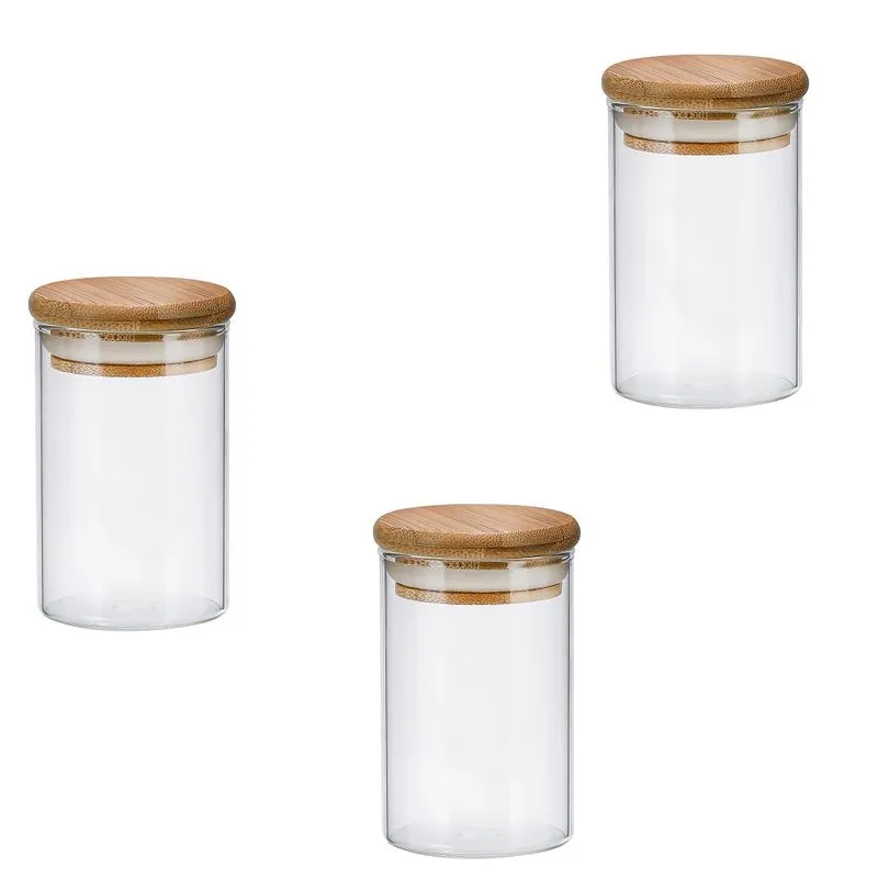 Conjunto De 3 Potes Hermetico Temperos Chas 9x5 Cm Charmoso