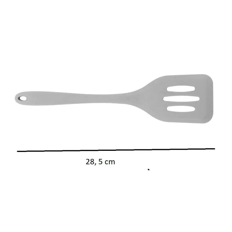 Colher, Espátula Vazada, Espatula, Pincel Silicone Cor Cinza