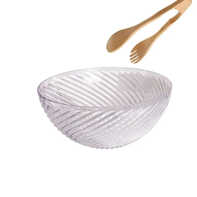 Saladeira Em Ps E Pegador Em Bambu 3,6 Litros 26 X 10,5 Cm