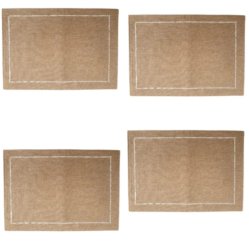 Jogo Americano 4 peças Argivai 35 x 50 cm Glamour CASTANHO