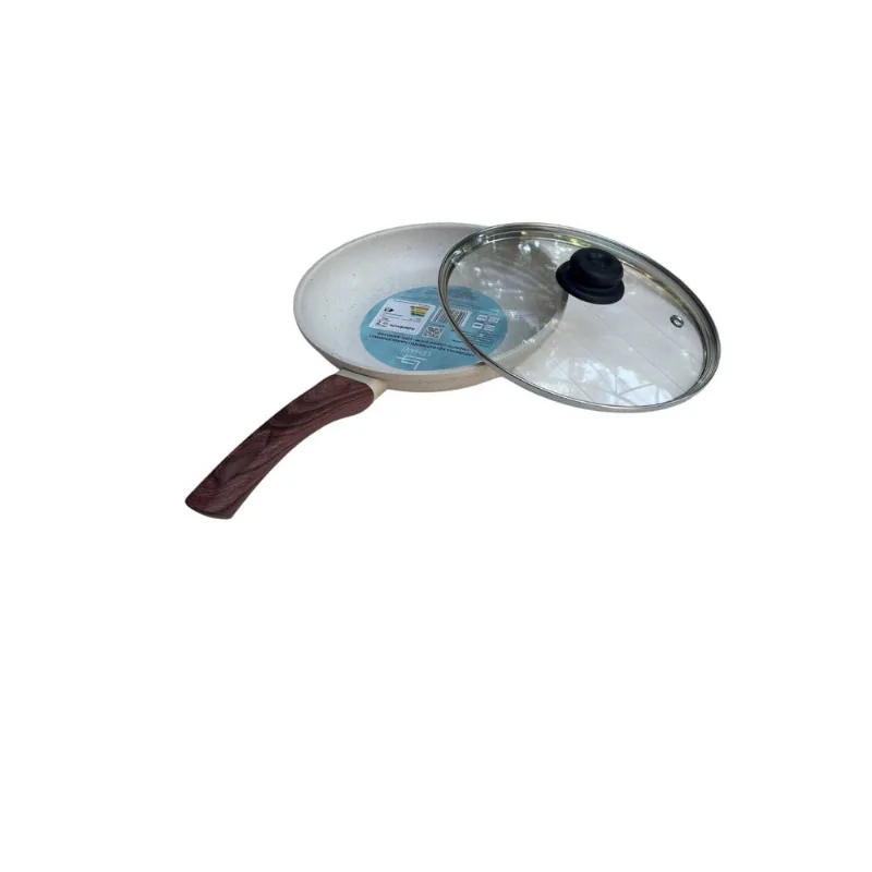 Frigideira Nanoceramica Inducao 20 cm cor marmore com Tampa