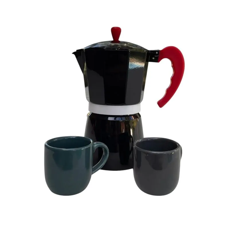 Cafeteira Tipo Italiana Para 9 Xícaras Acompanha 2 Xícaras C