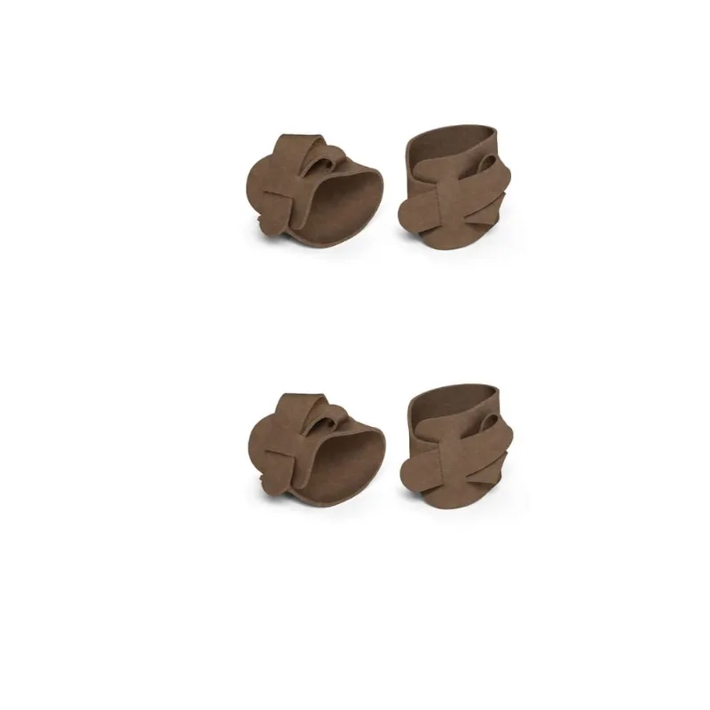 Argola ou Anel de Guardanapo 4 Pcs Ravena Conhaque