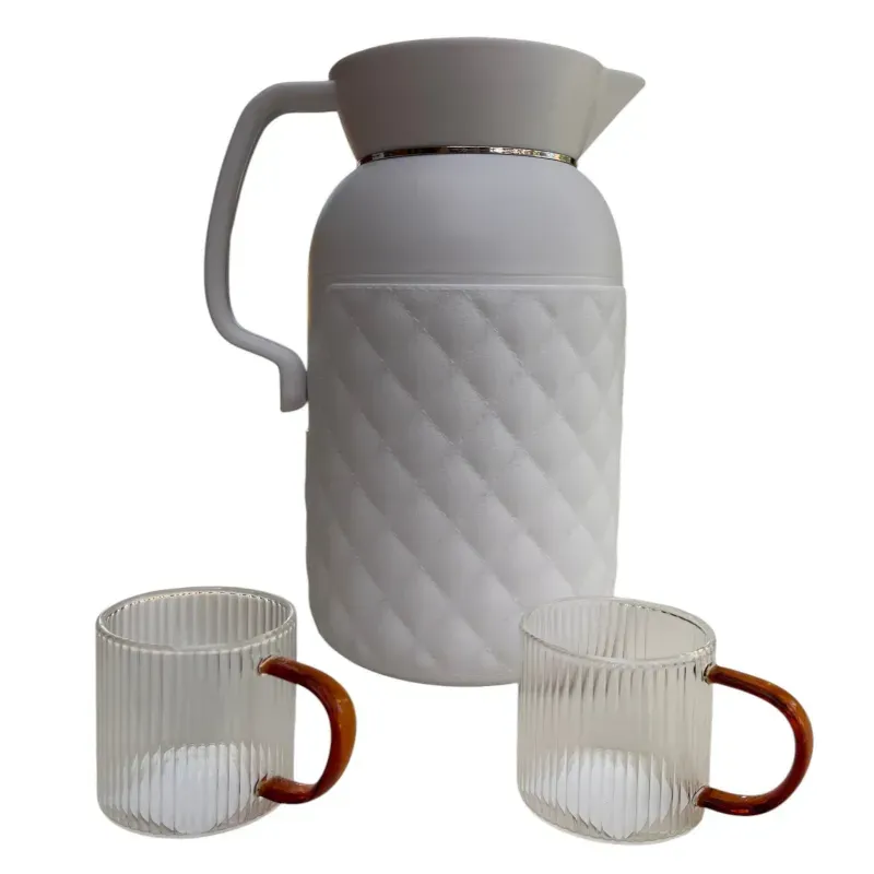Garrafa Termica 1 Litro com 2 canequinhas de borosilicato