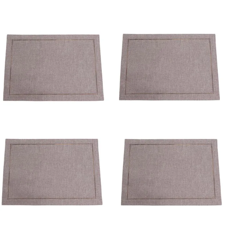 Jogo Americano 4 lugares 35x50cm Glamour Taupe