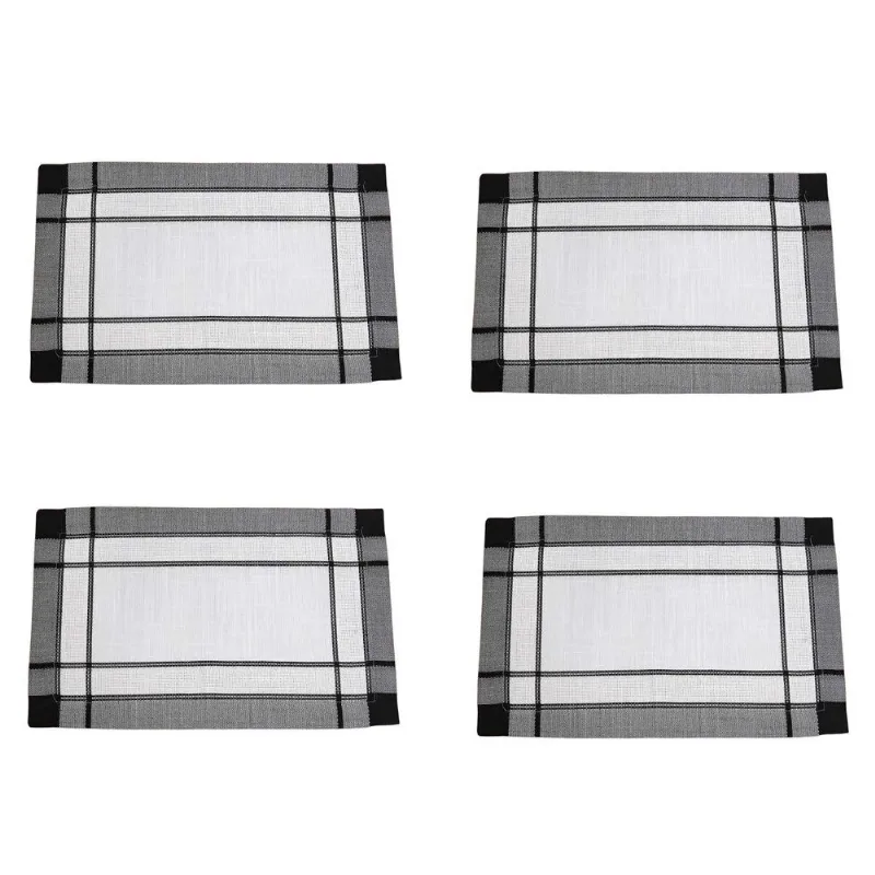 Jogo Americano 4 lugares 30 x 45cm MAISON CHARMY - SILVER