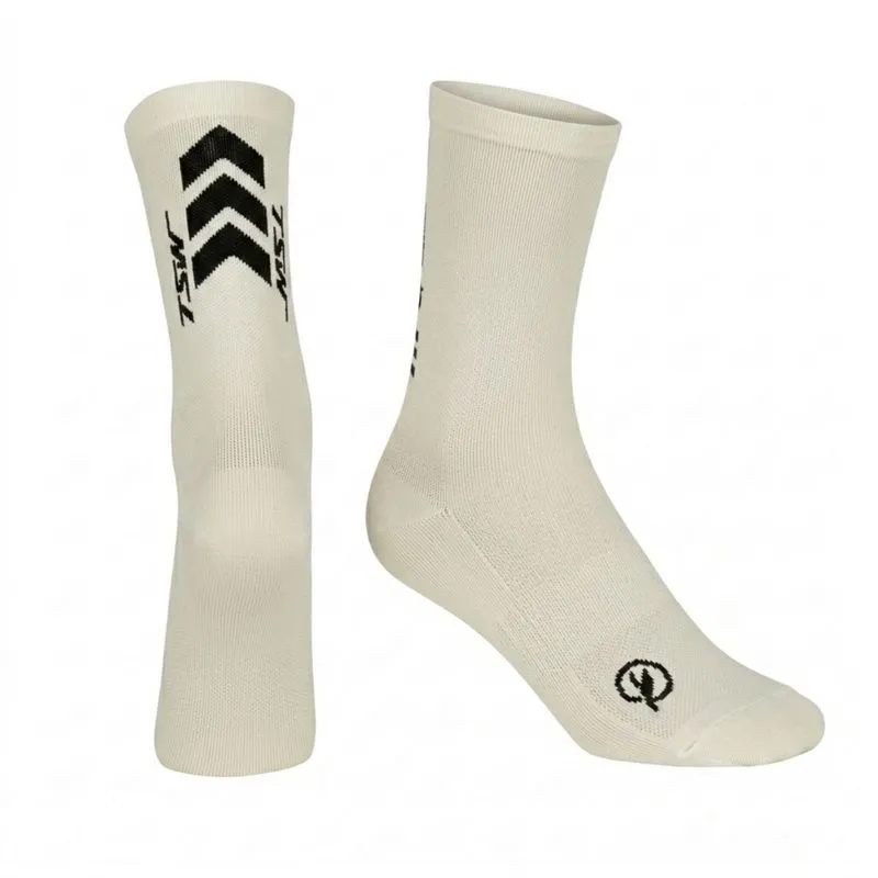 Meia ciclismo corrida esportiva cano médio TSW Ride Mod 2 Único / Branco