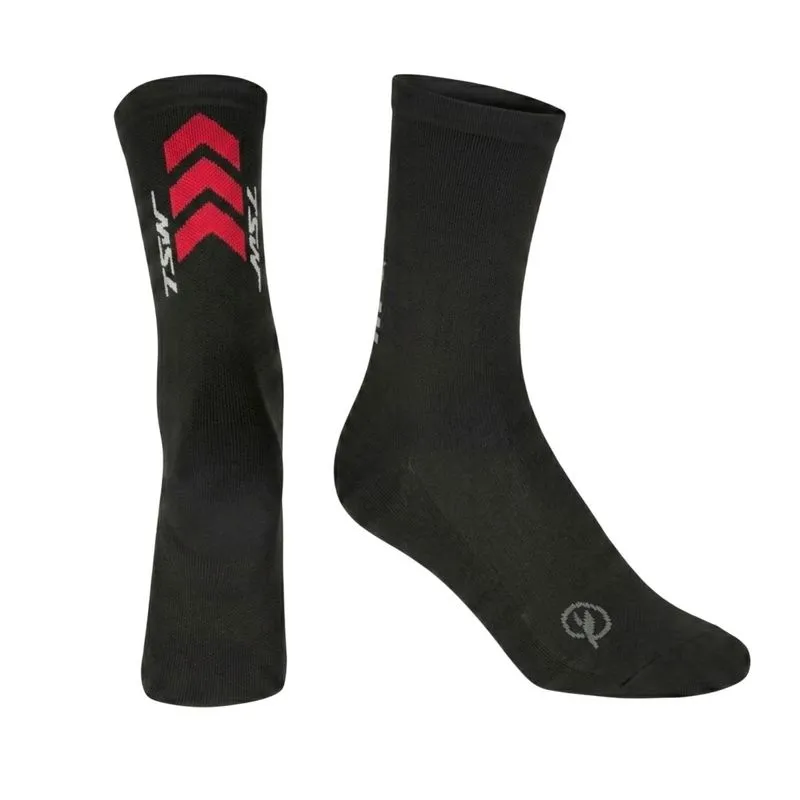 Meia ciclismo corrida esportiva cano médio TSW Ride Mod 2 Único / Preto/Vermelho