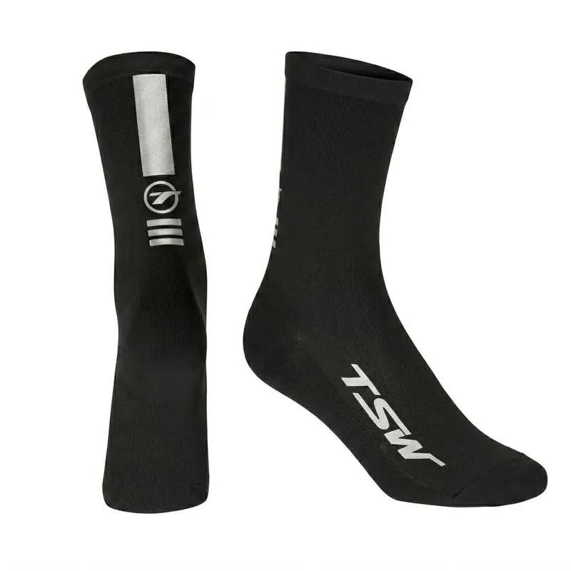 Meia ciclismo corrida esportiva cano médio TSW Ride Mod 3 Único / Preto