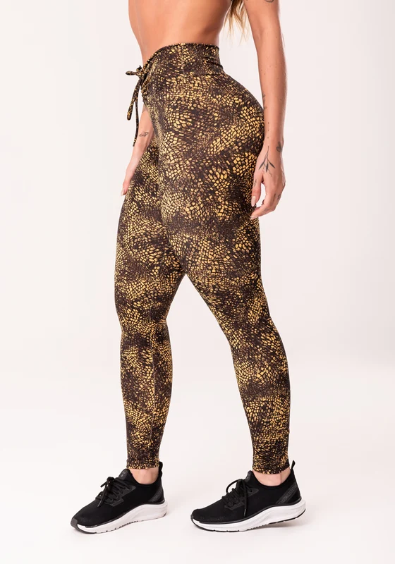 Legging Fitness Feminina Com Franzido Estampada Crocodile Skin Euphoria Dlk ANIMAL PRINT / P