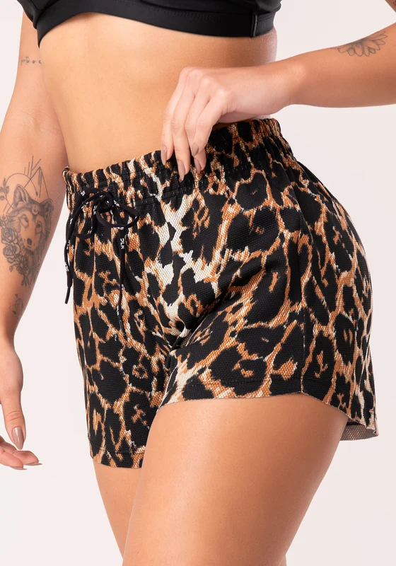 Short Feminino Moletinho Estampado Onça Dlk ANIMAL PRINT / M