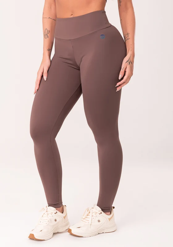 Legging Fitness Feminina Marrom Com Cós Largo Oasis Dlk MARROM / M