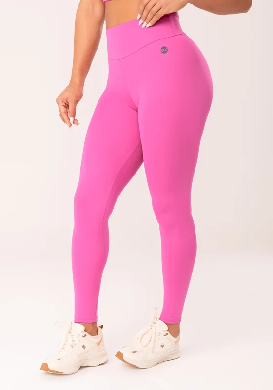 Legging Fitness Feminina Rosa Fúcsia Com Cós Largo Oasis Dlk ROSA / GG