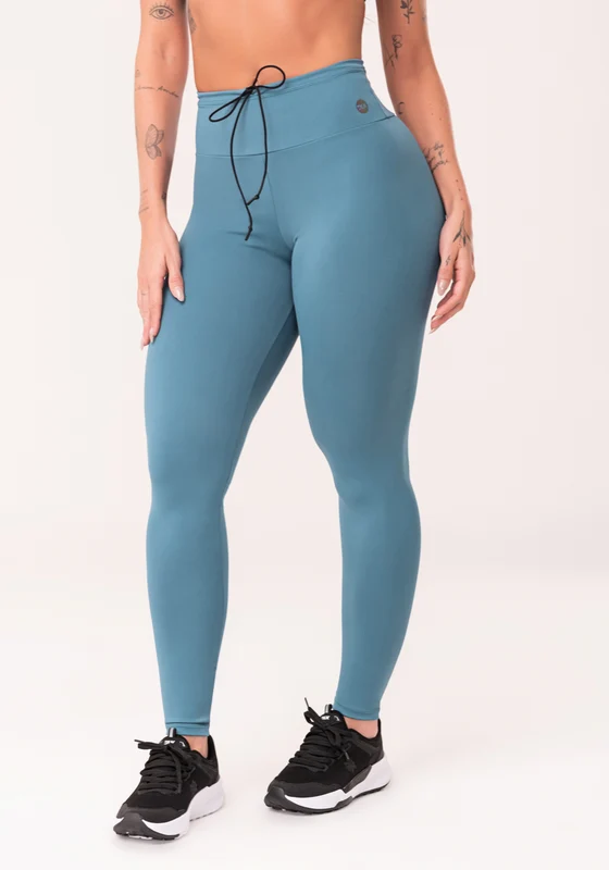 Legging Fitness Feminina Azul Com Cadarço Oasis Dlk AZUL / P