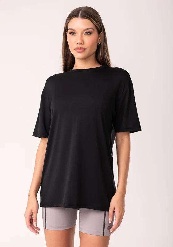Blusa T-shirt Oversized Feminina Preto Oasis Dlk PRETO / GG