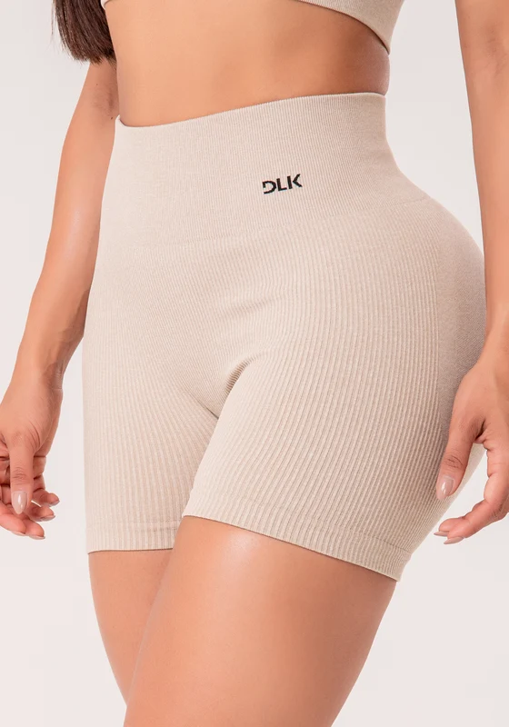 Short Fitness Feminino Areia Canelado Modela Bumbum Seamless+ Dlk NUDE / M