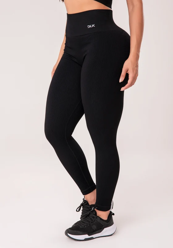Legging Fitness Feminina Preto Canelada Modela Bumbum Seamless+ Dlk PRETO / G