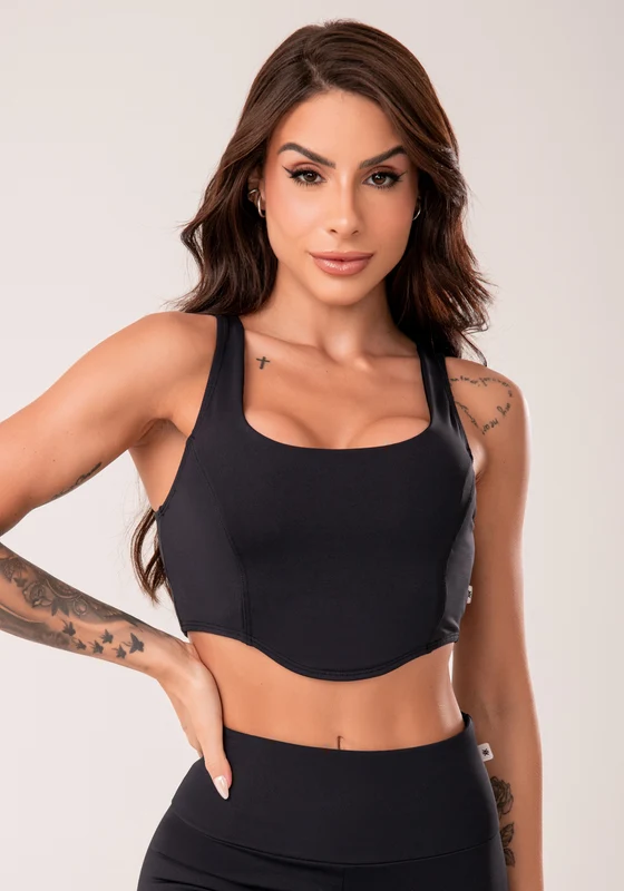 Top Corselet Feminino Preto Harmony Dlk PRETO / GG