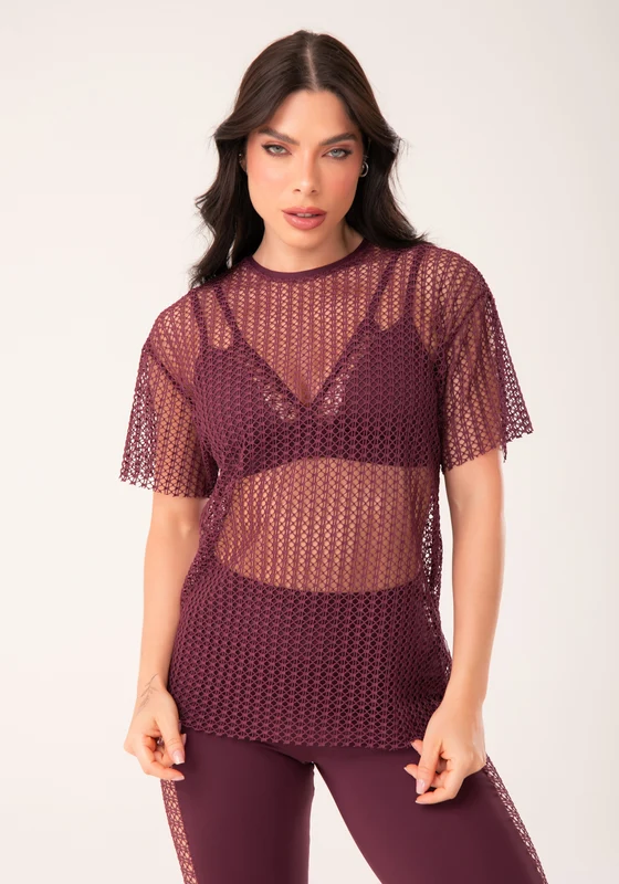 Blusa De Tela Feminina Vinho Harmony Dlk VINHO / M