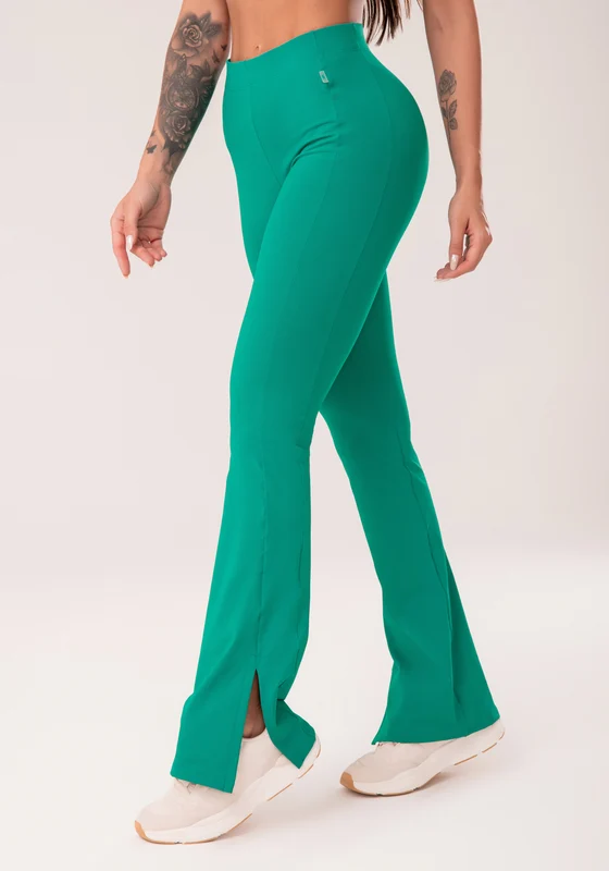 Calça Flare Feminina Verde Com Fenda Harmony Dlk VERDE / G
