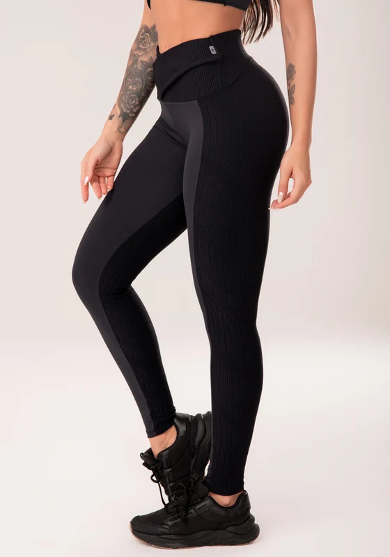 Legging Fitness Feminina Preto Cós Transpassado Harmony Dlk PRETO / M
