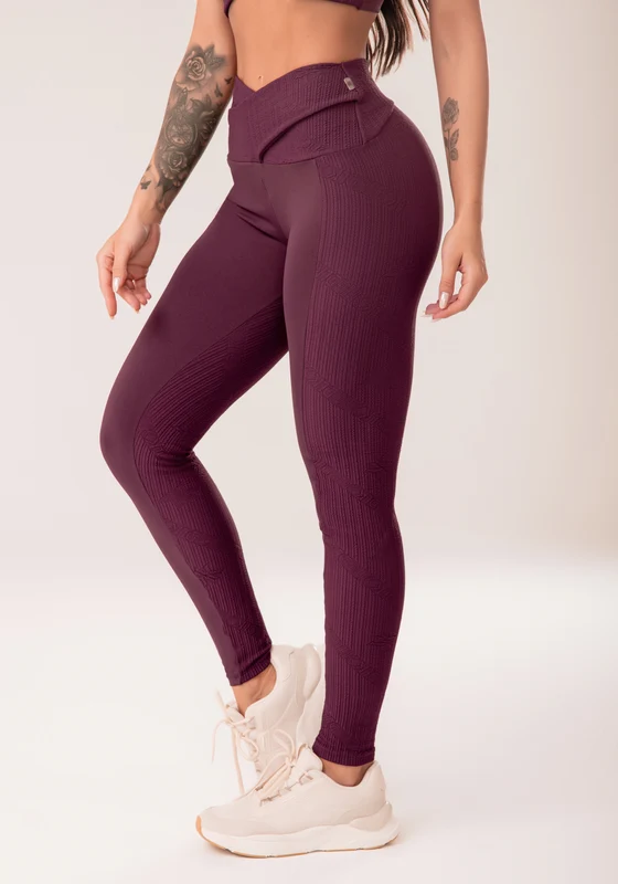 Legging Fitness Feminina Vinho Cós Transpassado Harmony Dlk VINHO / M