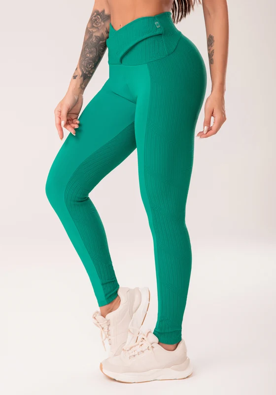 Legging Fitness Feminina Verde Cós Transpassado Harmony Dlk VERDE / P