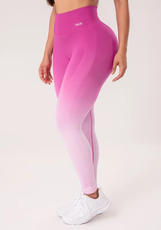 Legging Fitness Feminina Fúcsia Degradê Modela Bumbum Seamless+ Dlk ROSA / GG