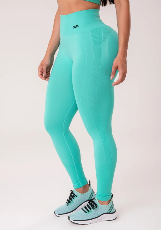 Legging Fitness Feminina Verde Água Com Detalhe Texturizado E Modela Bumbum Seamless+ Dlk VERDE / G