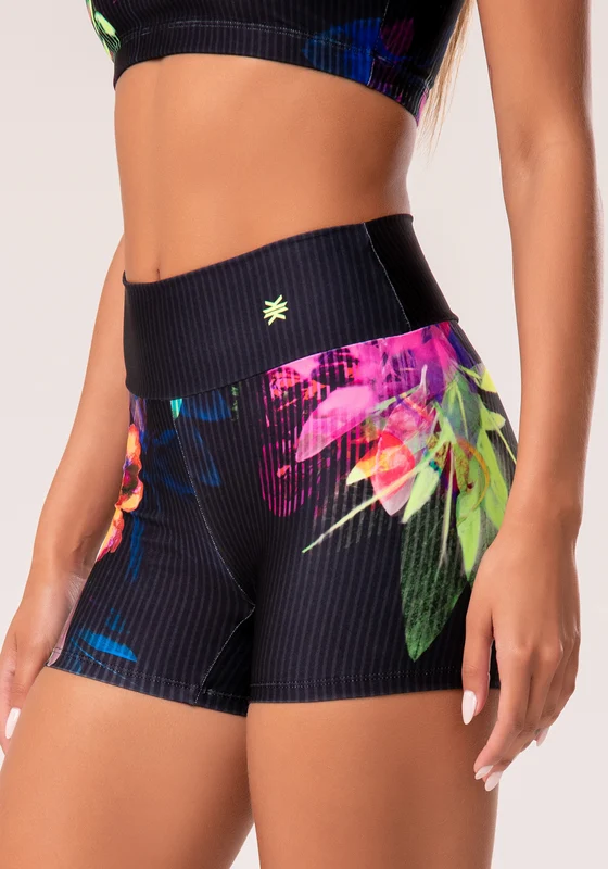 Short Fitness Feminino Estampado Neon Hypnotic Printed Dlk COLORIDO / GG