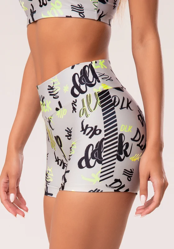 Short Fitness Feminino Estampado Neon Infusion Printed Dlk COLORIDO / G
