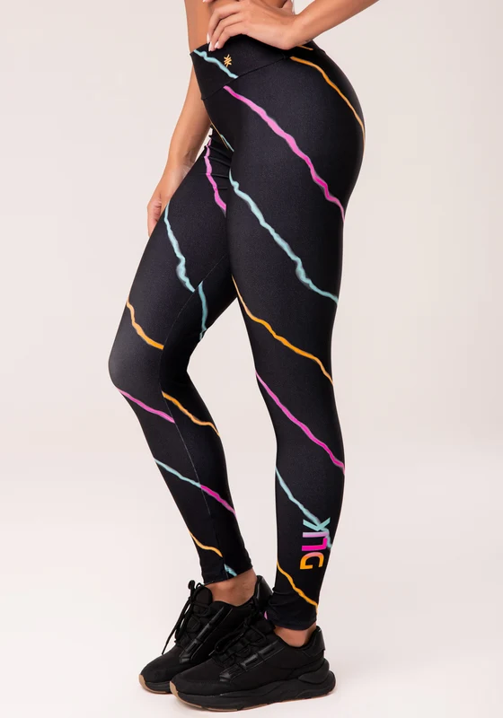 Legging Fitness Feminina Estampada Neon Energetic Printed Dlk COLORIDO / P