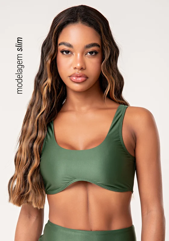Top Fitness Feminino Verde Underboob Com Bojo Lush Dlk VERDE / G