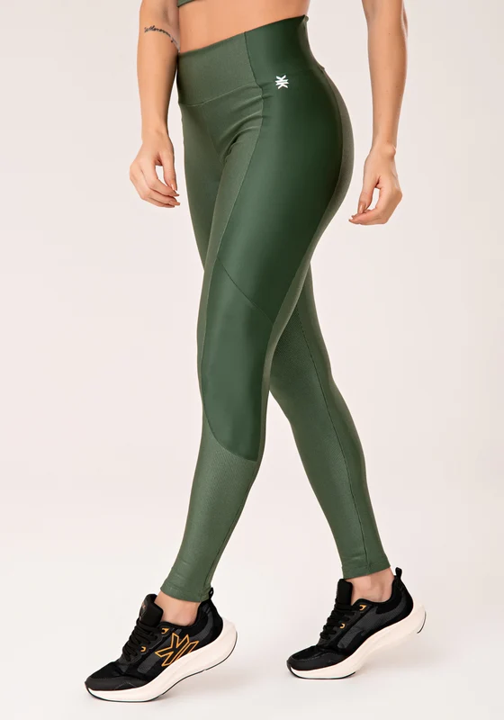 Legging Fitness Feminina Verde Com Detalhe Canelado Lush Dlk VERDE / GG