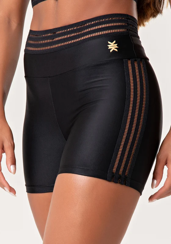 Short Fitness Feminino Preto Com Elástico Lush Dlk PRETO / G