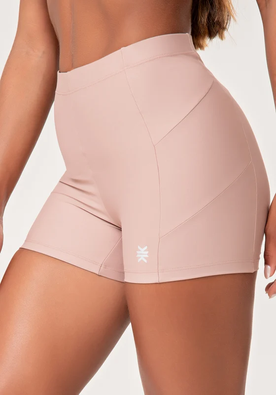Short Fitness Feminino Nude Com Recortes Lush Dlk NUDE / GG