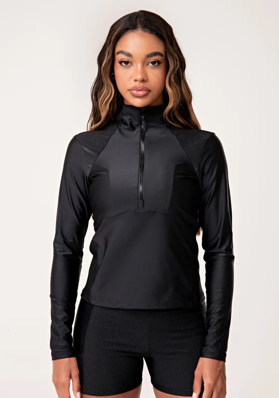 Casaco Feminino Preto Gola Alta E Detalhe Canelado Lush Dlk PRETO / M