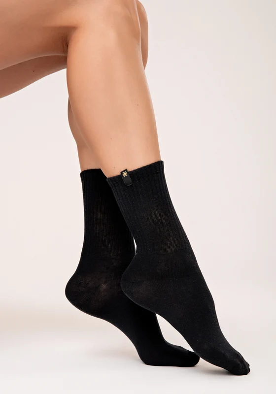 Meia Cano Médio Feminina Preto Lush Dlk PRETO / U